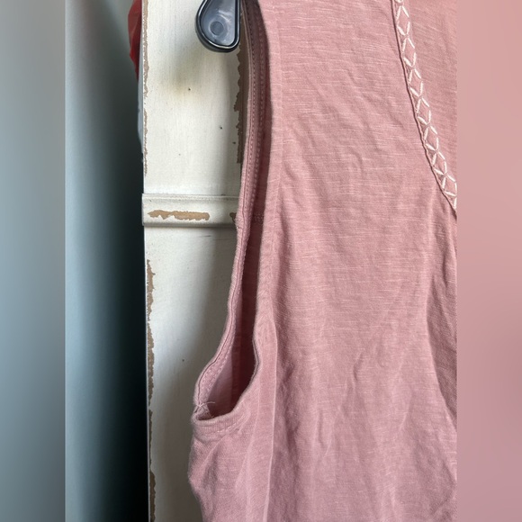 KÜHL Sleeveless Cotton Blend Tank Top Dusty Rose Mauve Pink Embroidered | Sz XL - Picture 3 of 8